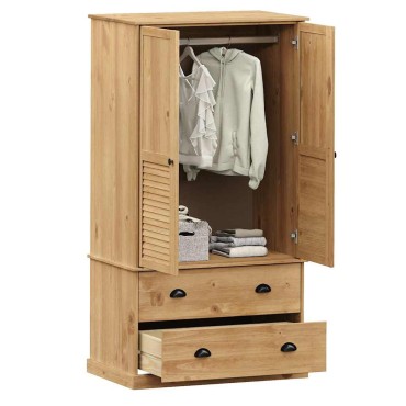 vidaXL Ντουλάπα VIGO 90x55x170cm από Μασίφ Ξύλο Πεύκου 1 τεμ.
