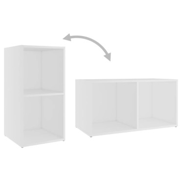 vidaXL Έπιπλα Τηλεόρασης 2 τεμ. Λευκά 72x35x36,5cm Επεξ. Ξύλο