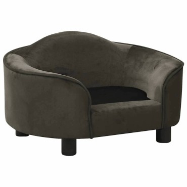 vidaXL Καναπές - Κρεβάτι Σκύλου Σκούρο Γκρι 67 x 47 x 36 εκ. Βελουτέ