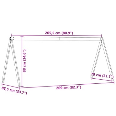 vidaXL Οροφή Κρεβατιού Παιδική Λευκό 209x85,5x88 εκ. Μασίφ Ξύλο Πεύκου