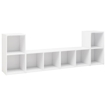 vidaXL Έπιπλα Τηλεόρασης 4 τεμ. Λευκά 72x35x36,5cm Επεξ. Ξύλο