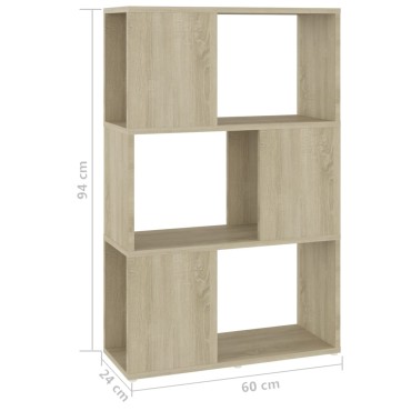 vidaXL Βιβλιοθήκη/Διαχωριστικό Χώρου Sonoma Δρυς 60x24x94cm Μοριοσ. 1 τεμ.