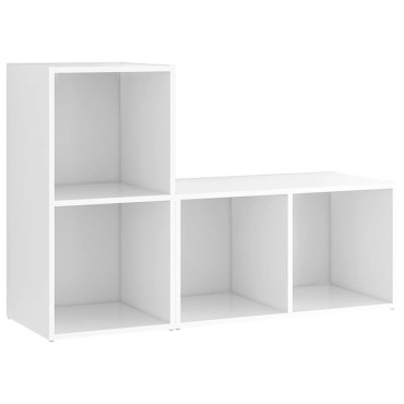 vidaXL Έπιπλα Τηλεόρασης 2 τεμ. Λευκά 72x35x36,5cm Επεξ. Ξύλο