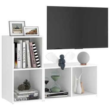 vidaXL Έπιπλα Τηλεόρασης 2 τεμ. Λευκά 72x35x36,5cm Επεξ. Ξύλο