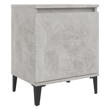 vidaXL Κομοδίνο Γκρι Σκυροδέματος 40x30x50cm με Μεταλλικά Πόδια 1 τεμ.