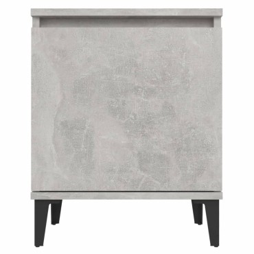 vidaXL Κομοδίνο Γκρι Σκυροδέματος 40x30x50cm με Μεταλλικά Πόδια 1 τεμ.