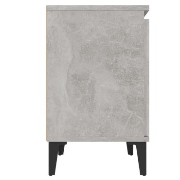 vidaXL Κομοδίνο Γκρι Σκυροδέματος 40x30x50cm με Μεταλλικά Πόδια 1 τεμ.