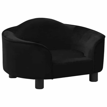vidaXL Καναπές - Κρεβάτι Σκύλου Μαύρος 67 x 47 x 36 εκ. Βελουτέ