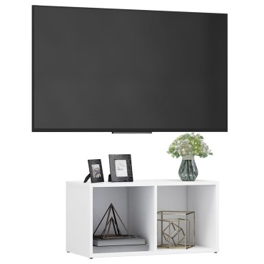 vidaXL Έπιπλο Τηλεόρασης Λευκό 72x35x36,5cm από Επεξ. Ξύλο
