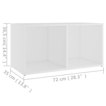 vidaXL Έπιπλο Τηλεόρασης Λευκό 72x35x36,5cm από Επεξ. Ξύλο