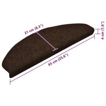 vidaXL Πατάκια Σκάλας Αυτοκόλλητα 20 τεμ. Καφέ 65x21x4 εκ.