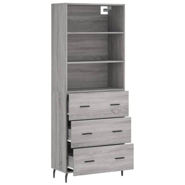 vidaXL Ντουλάπι Γκρι Sonoma 69,5x34x180cm Επεξεργασμένο Ξύλο 1 τεμ.