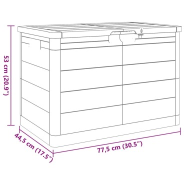 vidaXL Κουτί Μαξιλαριών Εξ Χώρου Γκρι 77,5x44,5x53cm Πολυπροπυλένιο