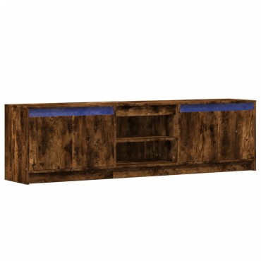 vidaXL Έπιπλο Τηλεόρασης με LED Καπνιστή Δρυς 180x34x50cm Επεξ. Ξύλο
