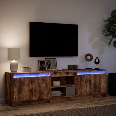 vidaXL Έπιπλο Τηλεόρασης με LED Καπνιστή Δρυς 180x34x50cm Επεξ. Ξύλο