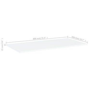 vidaXL Ράφια Βιβλιοθήκης 4 τεμ. Λευκά 80x40x1,5cm από Επεξ. Ξύλο
