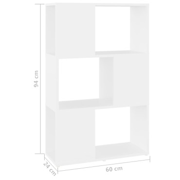 vidaXL Βιβλιοθήκη/Διαχωριστικό Χώρου Λευκό 60x24x94cm Μοριοσανίδα 1 τεμ.
