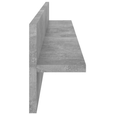 vidaXL Ραφιέρες Τοίχου 2 τεμ. Γκρι Σκυροδ. 80x11,5x18cm Μοριοσανίδα