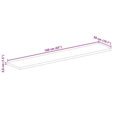 vidaXL Επιφάνεια Τραπεζιού Ορθογώνια 160x50x3,8cm Μασίφ Ξύλο Μάνγκο 1 τεμ.