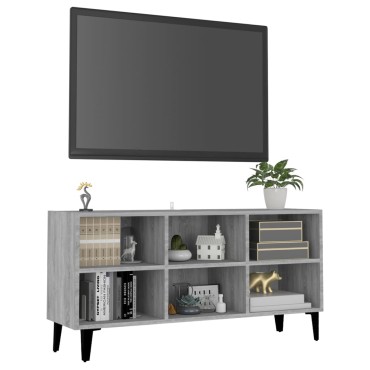 vidaXL Έπιπλο Τηλεόρασης Γκρι 103,5x30x50cm με Μεταλλικά Πόδια Sonoma