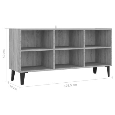 vidaXL Έπιπλο Τηλεόρασης Γκρι 103,5x30x50cm με Μεταλλικά Πόδια Sonoma