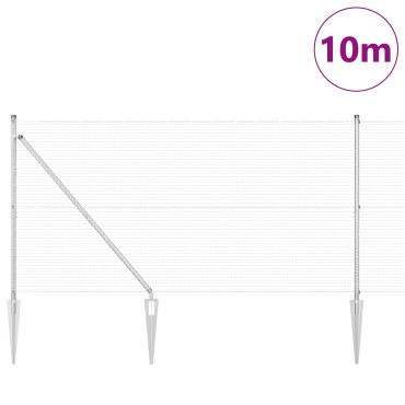 vidaXL Γαλβανισμένος Φράκτης με 7 Πόλους 1.4x10 μ Γαλβανισμένο Ατσάλι