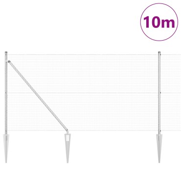 vidaXL Φράχτης  με 7 Στελέχη Σπιτιών 1.4x10 μ Γαλβανισμένος Χάλυβας