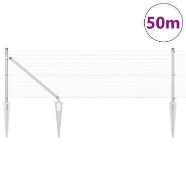 vidaXL Γαλβανισμένος Φράχτης με 13 Άγκυρες 0.8x50 μ Γαλβανισμένος Χάλυβας
