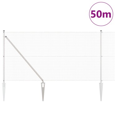 vidaXL Γαλβανισμένο Συρματόπλεγμα με 13 Σπίκερ 1x50 μ Γαλβανισμένος Χάλυβας