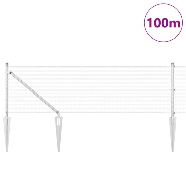 vidaXL Συρμάτινος Φράχτης με 13 Αγκύρες 0.4x100 μ Γαλβανισμένος Χάλυβας