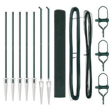 vidaXL Φράχτης  Welded Wire με 7 Σταθερές Ψηφίδες Πράσινος 1.4x10 μ Μέταλλο