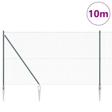 vidaXL Συγκολλητή Σύρμα ΦENCE με 7 Σπιράλ Πράσινο 1,6x10 μ Μέταλλο