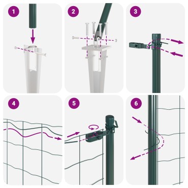 vidaXL Σετ Στυλών PVC  Σετ 2 Πράσινο PVC 25x1.5 μ. Ανθεκτικό