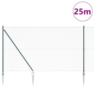 vidaXL Σετ Στυλών PVC  Σετ 2 Πράσινο PVC 25x1.5 μ. Ανθεκτικό