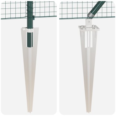 vidaXL Σετ Στυλών PVC  Σετ 2 Πράσινο PVC 25x1.5 μ. Ανθεκτικό