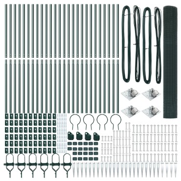 vidaXL Φράκτης Welded Wire  με 13 Σπικάκια Πράσινος 1.2x50 μ Ατσάλι