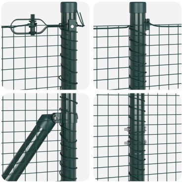 vidaXL Φράκτης Welded Wire  με 13 Σπικάκια Πράσινος 1.2x50 μ Ατσάλι