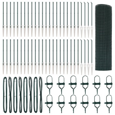 vidaXL Φράχτης Welded Wire Fence με 13 Ακίδες Πράσινος 0.8x100 μ Ατσάλι