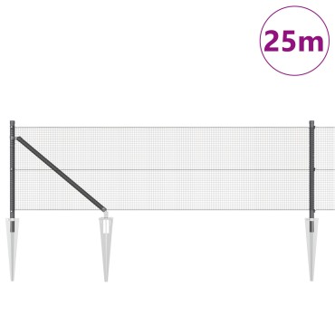 vidaXL Σετ Δοκαριών  Σετ 2 Γκρι, Μαύρο Ατσάλι, PVC 25x0.5 μ Ανθεκτικό
