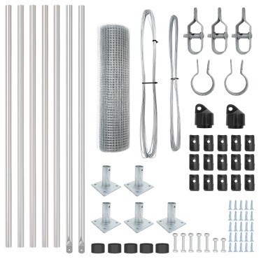 vidaXL Περίφραξη  Welded Wire με 7 Πόδια Φλάντζας 0.4x10 μ Γαλβανισμένος Χάλυβας