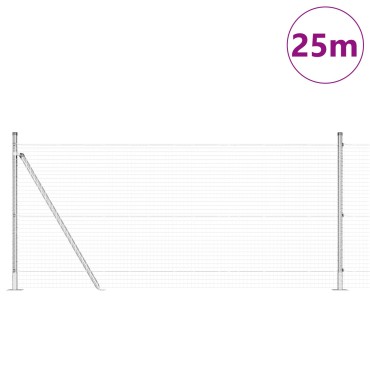 vidaXL Γαλβανισμένος φράχτης με 13 κολώνες 0.8x25 μ