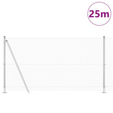 vidaXL Γαλβανισμένο Σύρμα ΦENCE με 13 Στυλούς 1.2x25 m