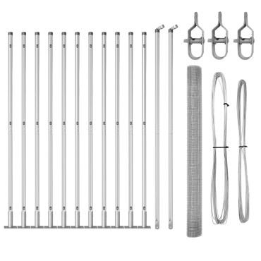 vidaXL Φράχτης  Welded Wire με 13 Φτερωτές Πόστες 1.6x25 μ Γαλβανισμένος Χάλυβας