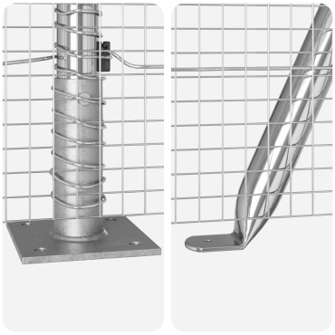 vidaXL Φράχτης  Welded Wire με 13 Φτερωτές Πόστες 1.6x25 μ Γαλβανισμένος Χάλυβας