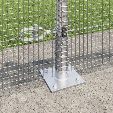 vidaXL Φράχτης  Welded Wire με 13 φλαντζωτούς στύλους 0.6x50 μ Γαλβανισμένος Χάλυβας