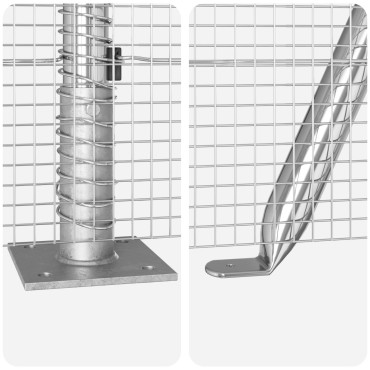 vidaXL Φράχτης  Welded Wire με 13 φλαντζωτούς στύλους 0.6x50 μ Γαλβανισμένος Χάλυβας