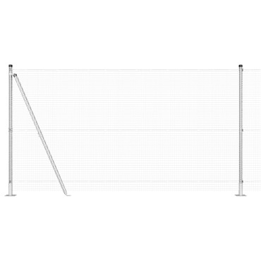 vidaXL Γαλβανισμένος Φράχτης με 13 Φλατ Πόλους 1.2x50 μ Γαλβανισμένο Ατσάλι