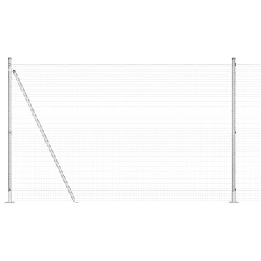 vidaXL Συρματόπλεγμα  με 13 Στήλες με Φλάντζες 1.4x50 μ Γαλβανισμένος Χάλυβας