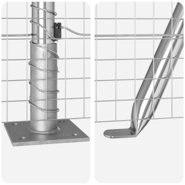 vidaXL Συρματόπλεγμα  με 13 Στήλες με Φλάντζες 1.4x50 μ Γαλβανισμένος Χάλυβας