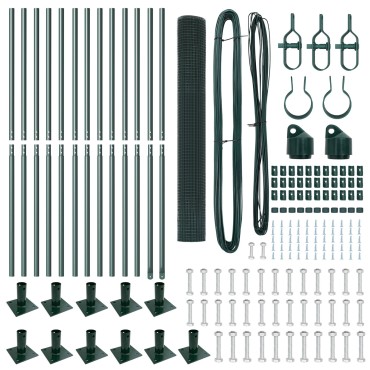 vidaXL Φράχτης Welded Wire  με 13 φλαγκάτες πόστα Πράσινος 1.2x25 μ Ατσάλι